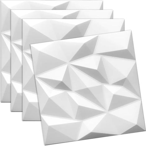Panneau mural 3D en polystyrène blanc 50 x 50 cm – Effet relief 2,5 cm – Installation facile sans outils – Pour murs et plafonds (1/5)