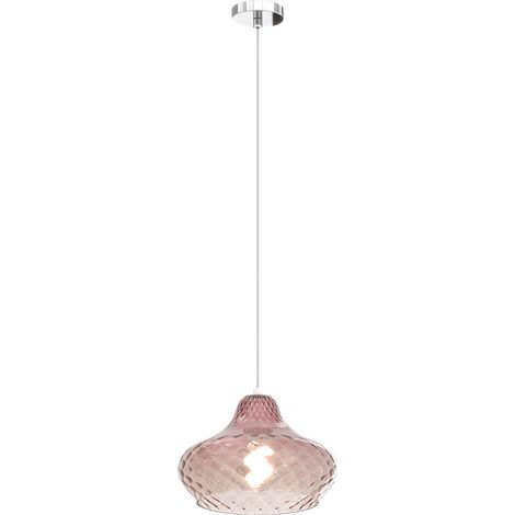 Lampadario Contemporaneo Dress Metallo Cromo Vetro Ruggine 1 Luce E27