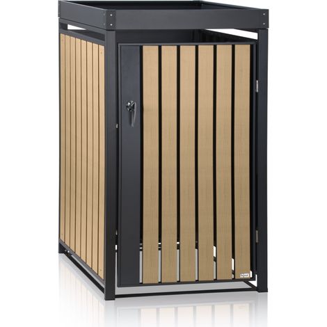 Zelsius Mülltonnenbox mit Pflanzdach für 120 - 240 Liter Mülltonnen, Anthrazit RAL 7016