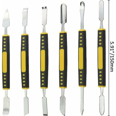 Kit 6 mini outils double embout métal pour réparation smartphones et tablettes (1/4)
