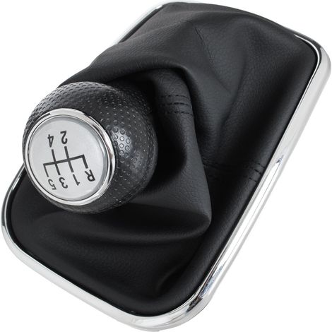 Pomo de palanca de cambios plateado para VW Golf IV 98-05 + orificio para funda 22 MM (1/5)