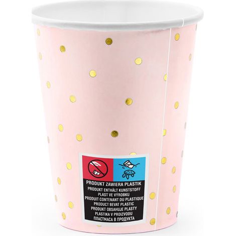 Gepunktete Becher, hellrosa, 260ml (1/4)