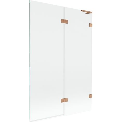 Mexen Lunar L paroi de baignoire 2 volets droite 120 x 150 cm, transparent, cuivre brossé - 897L-120-100-65-00-P (1/5)