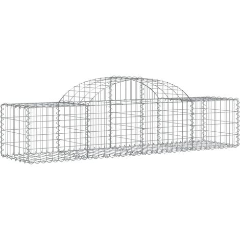 vidaXL Gabionenkorb gewölbt 200x50x40/60 cm Verzinkter Stahl