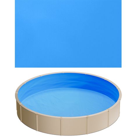 Mophorn Poolinnenfolie 3,5 m, Ersatzfolie aus PVC für 90 cm Wandhöhe, Innenhülle mit 0,6 mm Stärke, Überlappende Schwimmbadfolie, Austauschfolie für oberirdische Pools, Farbe Blau