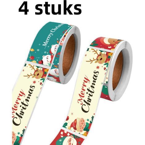 Rouleau de 4 autocollants de fermeture (480 autocollants) - Autocollants de Noël - Ruban adhésif pour bloc-notes - Couleurs assorties (1/5)