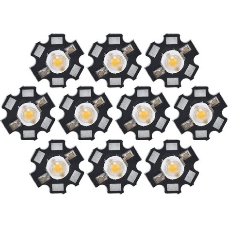 Lot de 10 LED ultra-lumineuses 3V à monter soi-même pour plafonnier, lampe torche, lampe de table, lumière chaude 3000K, 3W (1/5)
