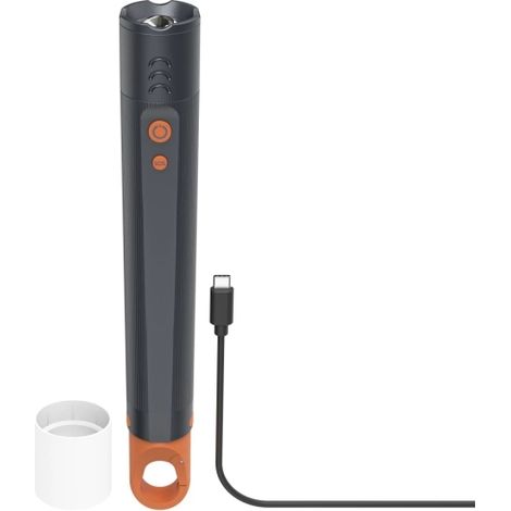 Linterna LED para turistas con 4 modos de luz y zoom.