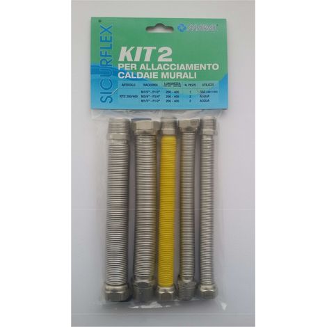 SET 5 RACCORDI INOX ESTENSIBILI 1/2 GAS  P/CALDAIA