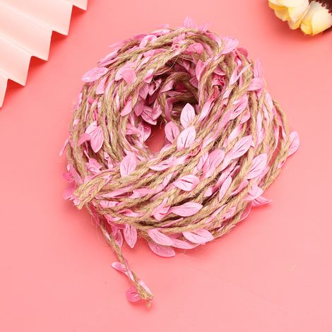 Couronne de vigne et de feuilles artificielles à faire soi-même, idéale pour les mariages, les garden-parties et la maison, 10 mètres/32,8 pieds, rose. (1/2)