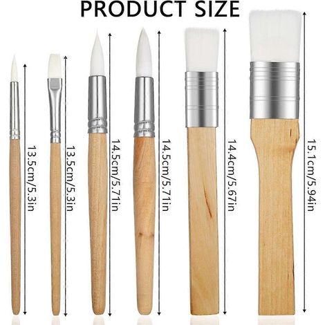 Ensemble de pinceaux pour peinture acrylique, 6 pinceaux, pinceaux adaptés à la peinture acrylique, pinceaux en nylon de qualité artiste. (1/4)