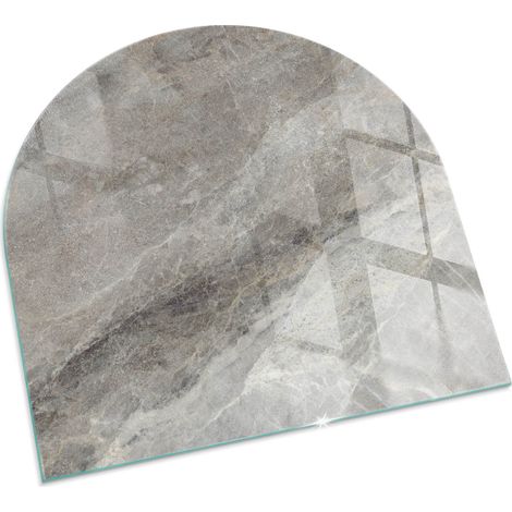 Piastra per Camino di Vetro Temperato Protezione del Pavimento dal Calore Resistente a Scintille e Graffi Motivo in pietra naturale 100x100 cm (1/5)