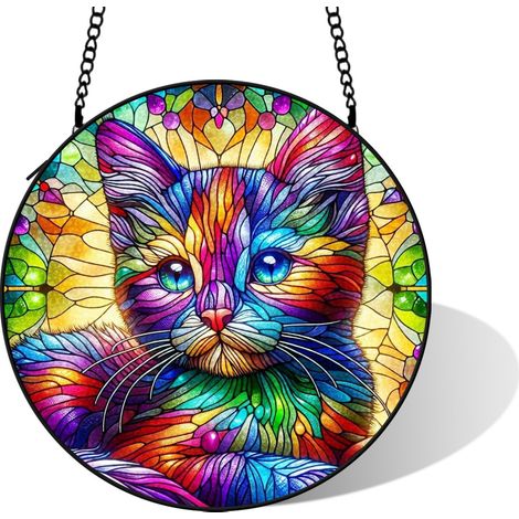 Vitrail coloré suspendu pour fenêtre, diamètre: 15 cm (1/5)