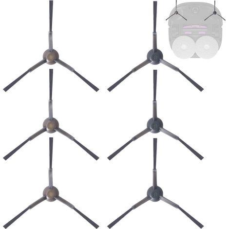 Lot de 6 brosses latérales pour EUREKA J12 Ultra / E10s, pour Obode A8/A8 Plus, pour robot Midea M9, pièces en silicone souple, 6 brosses latérales (1/5)