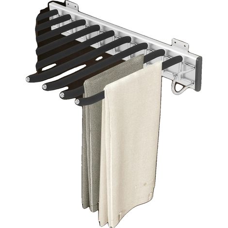 Perchero para pantalones, material ABS, largo 46 cm, ancho 32,6 cm, montaje en pared, soporte para pantalones (1/5)