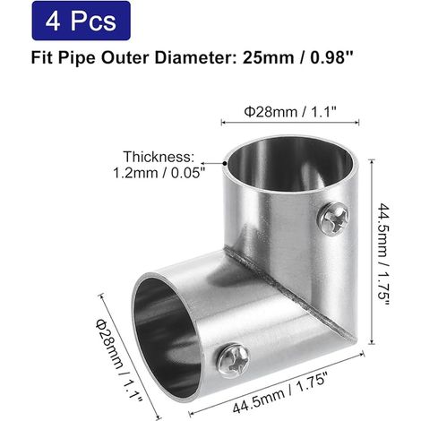 2-Way 90° Elbow Pipe Fitting for 25mm OD Pipe (1/3)