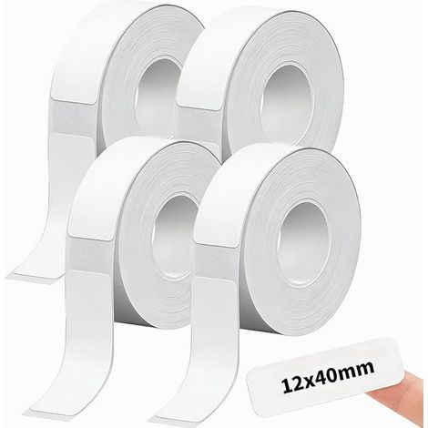 Rolls of Self-Adhesive Labels 12 x 40 mm for Mini Thermal Printers Self-Adhesive Paper Matte White Oil and Water Resistant Label Storage Labels for Kitchen Office 160 Labels per Roll (1/3)