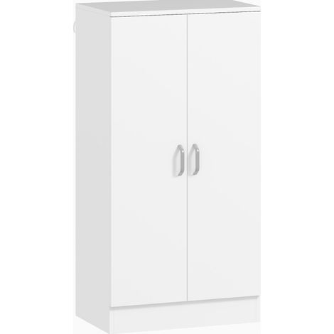 Zapatero blanco de madera con 6 baldas ajustables y cierre suave 55 x 35 x 108 cm (1/5)