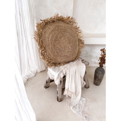 Raffia-Kissenbezug rund L 60x60 (1/3)