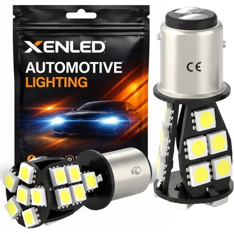 2 x Ampoules CANBUS 21 LED SMD - BAY15D / P21/5W / 1157 / T25 - Blanc 12V (1/5)