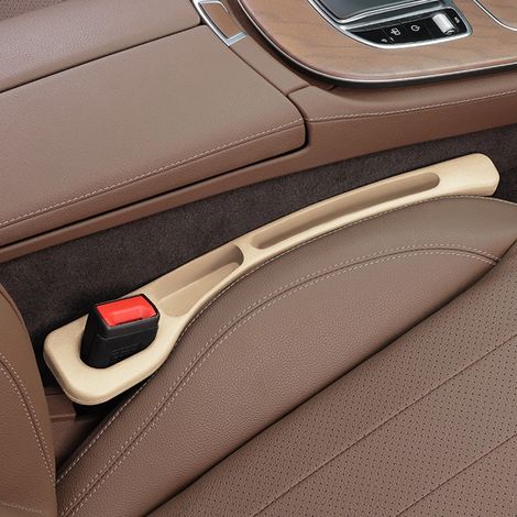 Autositz-Platzhalter-Organizer, Anti-Herausfall-Aufbewahrungsfüllung, Autositz-Slot, universelles Autoinnenraumzubehör, 1 Paar, beige