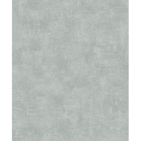 Papier peint uni effet toile lin vert sauge (1/2)