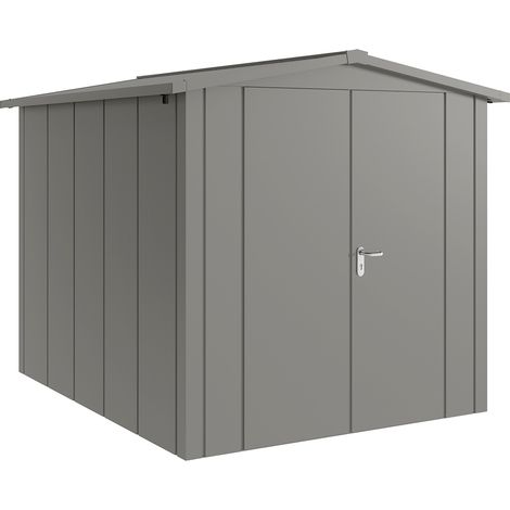 Hörmann Metall-Gerätehaus "Juno" mit Satteldach, JSD6 - Design, 214 x 262 cm (B x T), graualuminium, 2-flüglige Tür (1/5)
