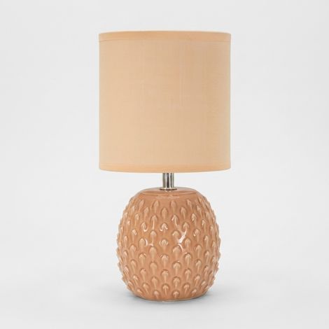 Lampada da comodino in ceramica con paralume Pontus - Rosa