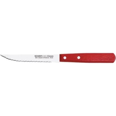 20 Couteau à Steak 11 Cm Rouge Cerise - Classic Bois - Nogent