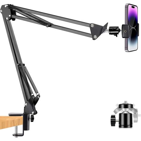 Support de téléphone,Bras articulé téléphone, Portable Support vidéo Bras articulé Bras de Support de Bureau Flexible,pour la Tournage et Diffusion en Direct, trépied pour Webcam avec Bras (1/5)