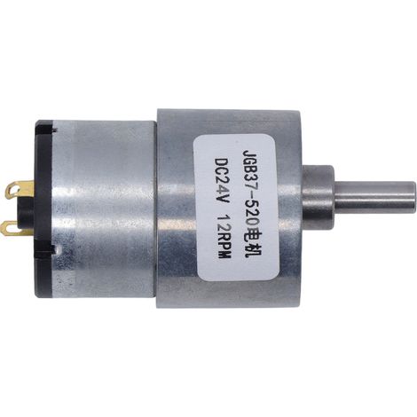 Gleichstrom-Getriebemotor, Aluminium-Messing-Gehäuse, robustes Lager, stabiles Getriebe, Drehzahlreduzierung, mit Hall-Encoder, 12 U/min, 24 V DC (1/5)