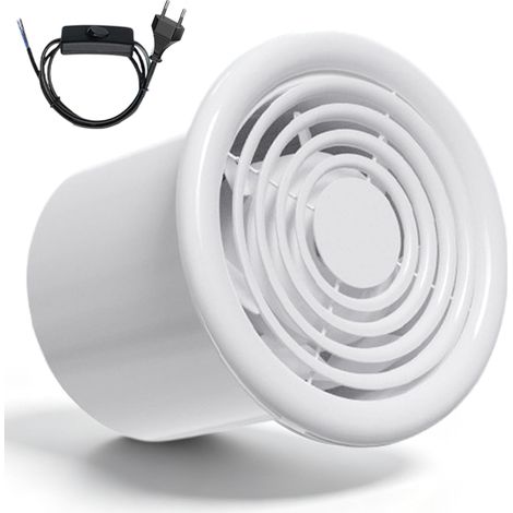 Ventilateur de salle de bain - 150 mm - Silencieux - 190 m³/h - 30 W - Pour salle de bain, WC, cuisine, serre, tente, garage - Blanc (1/5)
