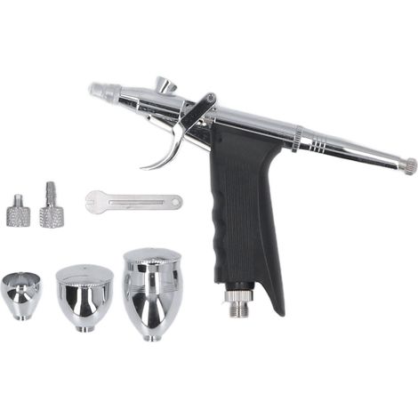 Kit de peinture à air double action polyvalent pour cuir, art, métal, auto, ongles, tatouage et gâteau - Pistolet pulvérisateur professionnel (1/5)