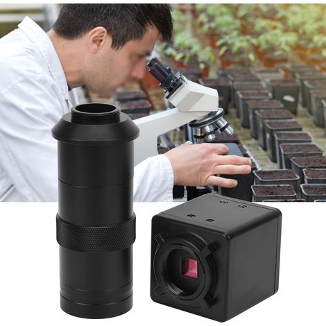Caméra de microscope industriel haute résolution 2MP pour CCD CMOS VGA avec objectif zoom à monture C (prise UE 100-240V) (1/5)