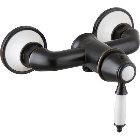 PaulGurkes Nostalgie Duscharmatur im Retro Design Einhandmischer schwarz Vintage (1/5)
