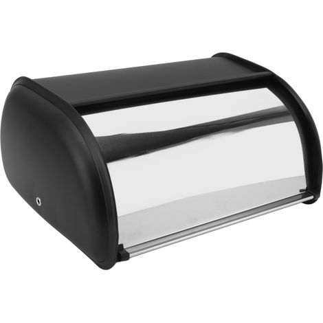 Brotkasten aus Eisen, robuste Aufbewahrungsbox, hochglanzpoliert, schwarzer Aufbewahrungsbehälter, für Zuhause, Geschäft, Büro (1/5)