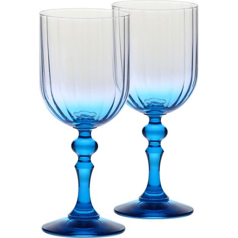 Verres à Vin Lot de 2, 300 ml, Pied Turquoise, Collection Bubble (1/5)
