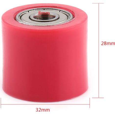 Poulie de chaîne 8mm, galet tendeur et guide pour moto, vélo de rue et ATV, couleur rouge (1/2)