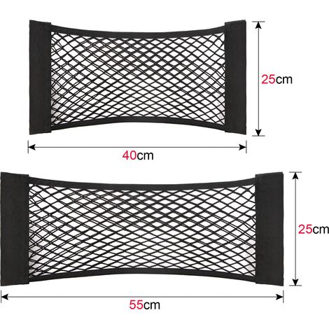 Filet de rangement pour coffre, dossier de siège et côtés de voiture (40x25 et 55x25 cm) pour Fiat 500, 500C, 500L, 500X et Abarth (2005-2011) (1/4)