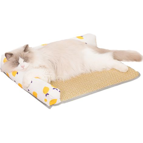 Tapis Rafraîchissant Pour Animaux - Tapis En Rotin Naturel Avec Fond Antidérapant - Pour Chien Chat Moyen Petit - Épaisseur 2,8 cm - Disponible En 4 Tailles (1/5)