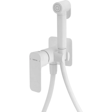 Sapho Spy - Rubinetto per bidet da incasso, con doccetta Stop, bianco opaco PY13/14 (1/3)
