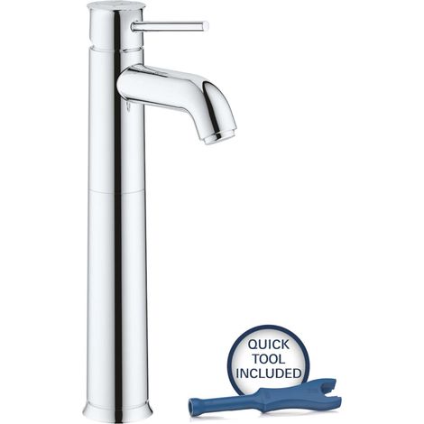 Grohe – Mitigeur monocommande lavabo 23784000 – Taille XL – Levier métallique – Cartouche céramique 28 mm – Finition chrome éclatant – Économie d’eau 5 l/min
