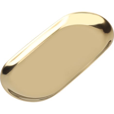 Aufbewahrungstablett aus Edelstahl im nordischen Stil, ideal für Kosmetik, Schmuck und Kuchen, für Schreibtische (Golden S) (1/5)