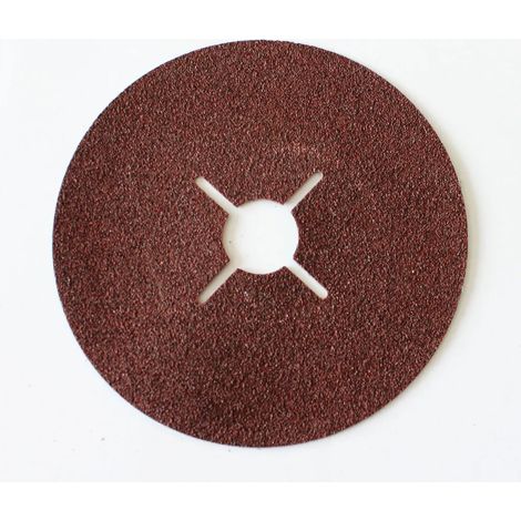 40 disques abrasifs en fibre de 115 mm pour meuleuses d'angle, grain 24-120. (1/4)
