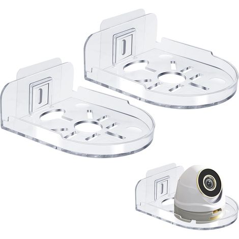 Set di 2 supporti adesivi trasparenti da parete, non richiedono foratura, montaggio universale per telecamere, baby monitor e dispositivi di sicurezza, compatibili con TP Link Tapo, per uso interno ed (1/5)