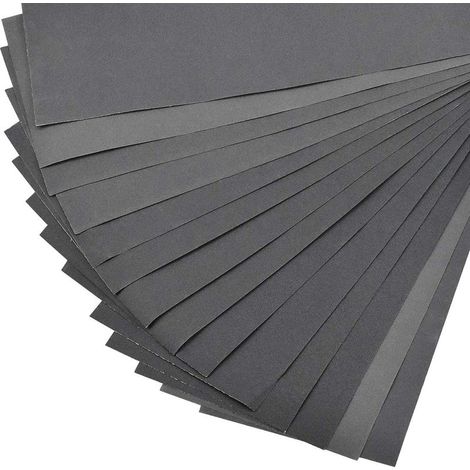 – Papier de verre abrasif multi-grains 14 pièces – 400 à 2000 – Pour bois, métal, verre et jade – Usage à sec ou humide (1/5)
