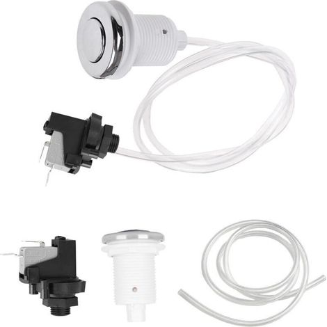 Interrupteur à bouton pneumatique, 250 V, bouton-poussoir pneumatique pour piscine, spa, massage à domicile, baignoire, bouton marche/arrêt, acier pour piscines et spas. (1/4)