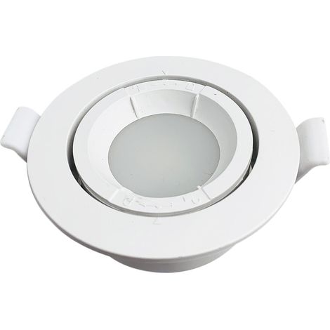 Porta Lampada GU10 Ghiera da Incasso Orientabile Rotondo Bianco Fi62-GU10 (1/5)