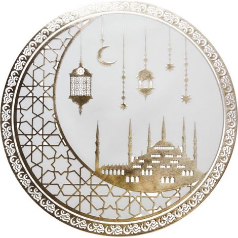 Dessous d'Assiette de Présentation Rond Doré en Plastique pour Table de Fête 38 x 38 cm - PANGIVO (1/3)