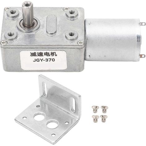 Motoréducteur 4–25 kg·cm, arbre de 12 mm, autobloquant, réversible, 24 V CC, motoréducteur à vis sans fin avec embase de montage 10